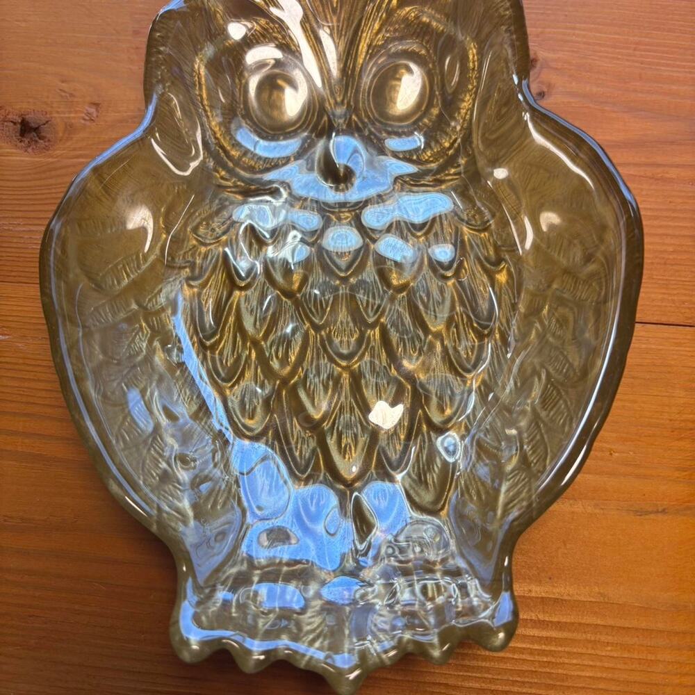 Stylish glass owl candy dishtrinket